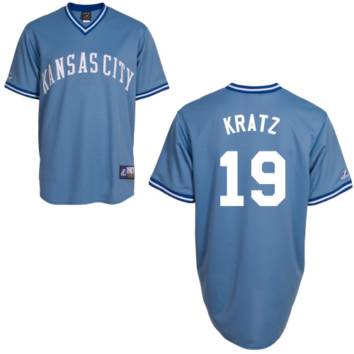 Erik Kratz #19 MLB Jersey-Kansas City Royals Men's Authentic Road Blue Baseball Jersey